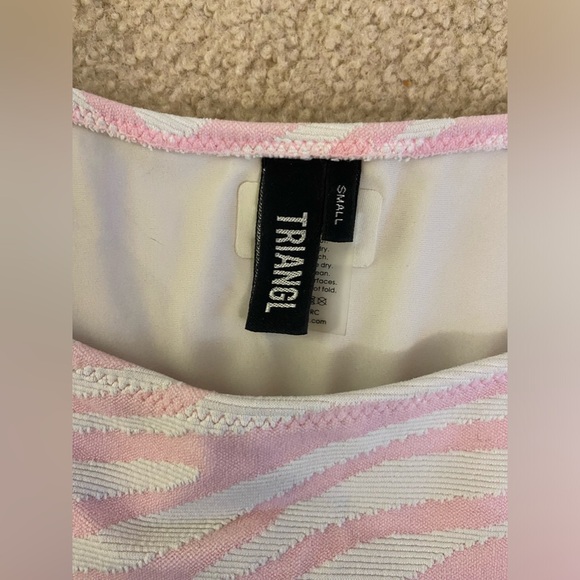 Pink and White Zebra print triangl bikini set - Picture 2 of 4